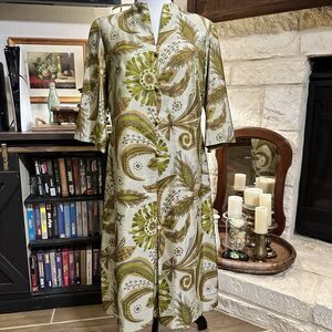 Vintage 1960s Green Dress Silk MCM Mod Handmade Women's Large Beautiful